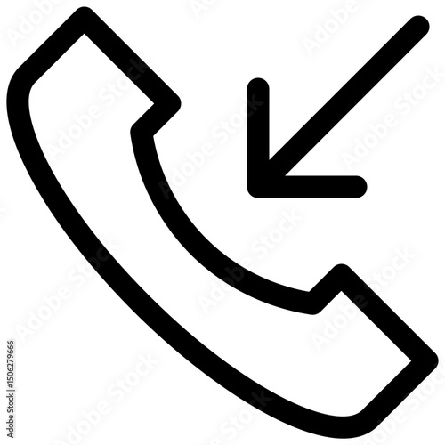 Incoming Call Vector Lineal Isolated Icon, User Interface Icon. 