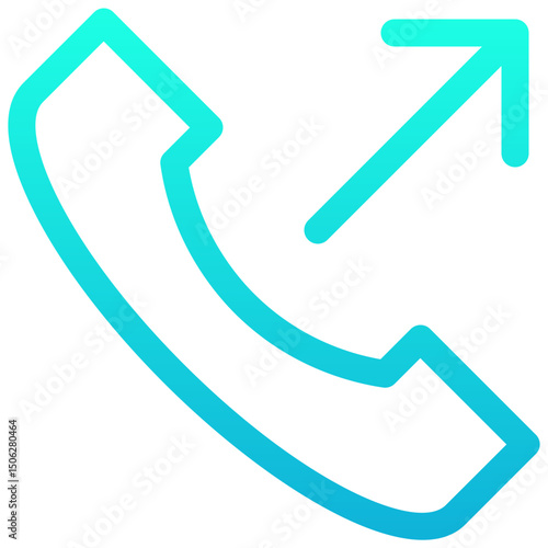 Outgoing Call Vector Lineal gradient Isolated Icon, User Interface Icon.	

