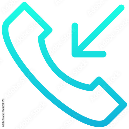 Incoming Call Vector Lineal gradient Isolated Icon, User Interface Icon.	

