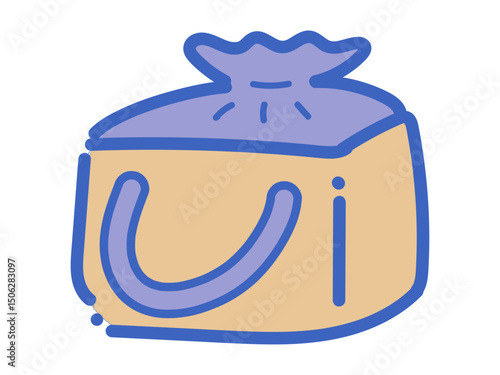 夏の和小物浴衣小物の巾着バッグ（青）