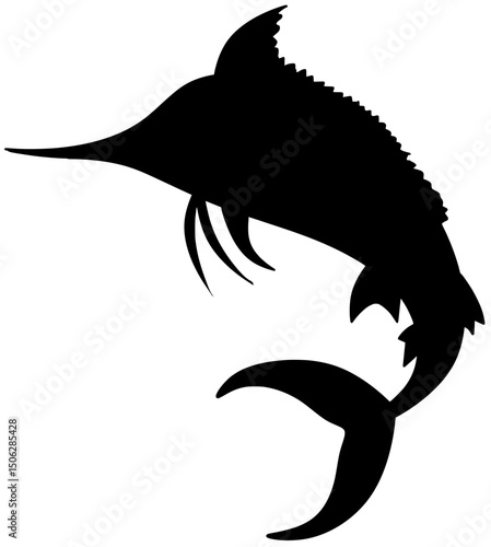 Blue Marlin Silhouette Shadow Vector
