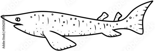Bramble Shark Vector Outline Line Art Illustration
