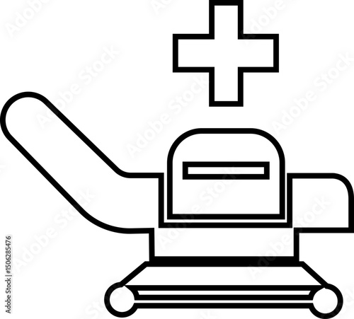 hospital bed icon. Medicine concept. Vector can be used for topics like healthcare, hospital, medical care recovery signs suitable for mobile app, website designs isolated on transparent background.