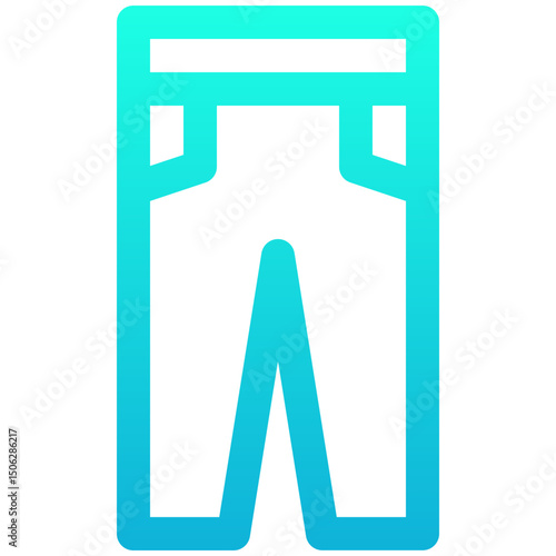 Trouser, Jeans Or Pants, Lineal Gradient Style Isolated Vector Icon. 