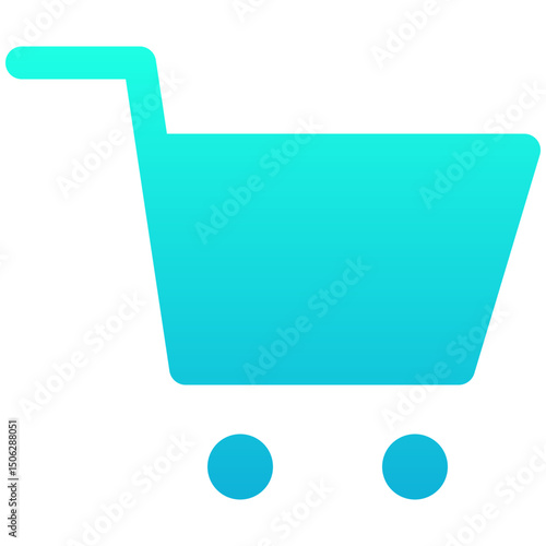 Shopping Cart Vector Icon, Silhouette Gradient Style Isolated Vector Icon. 