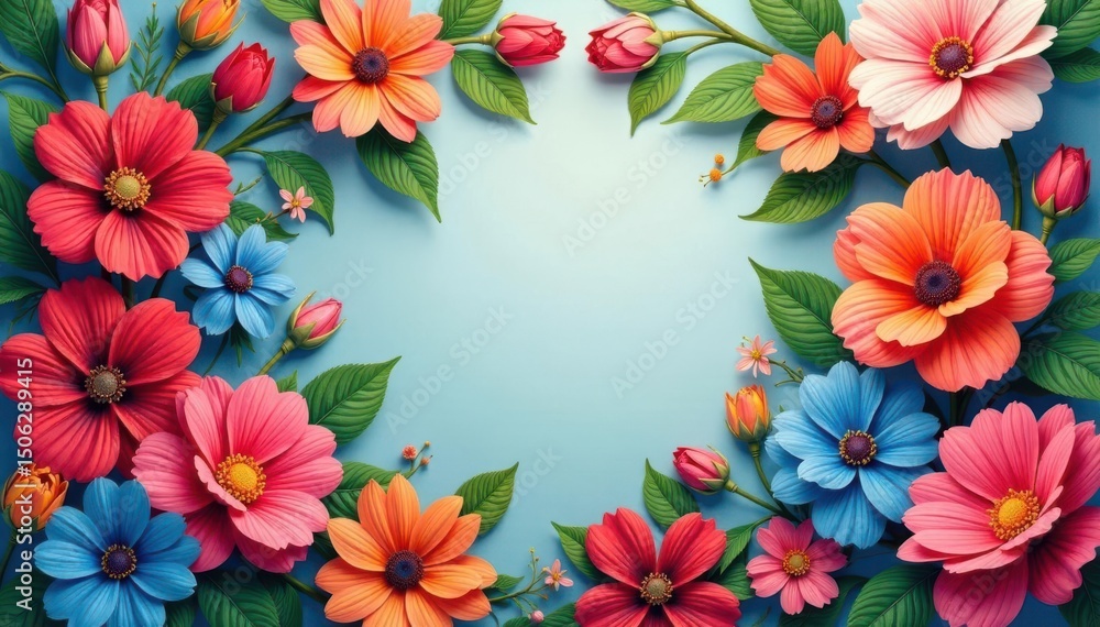 Continuous floral motif; vibrant hues interweave organically , tropical, design, wallpaper Continuous floral motif; vibrant hues interweave organically , tropical, design, wallpaper