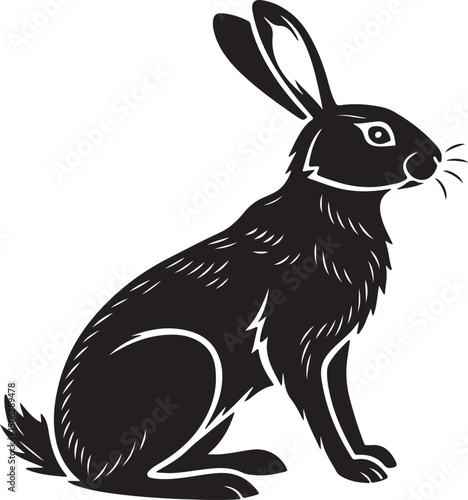 Sitting Rabbit in Calm Side Pose Silhouette