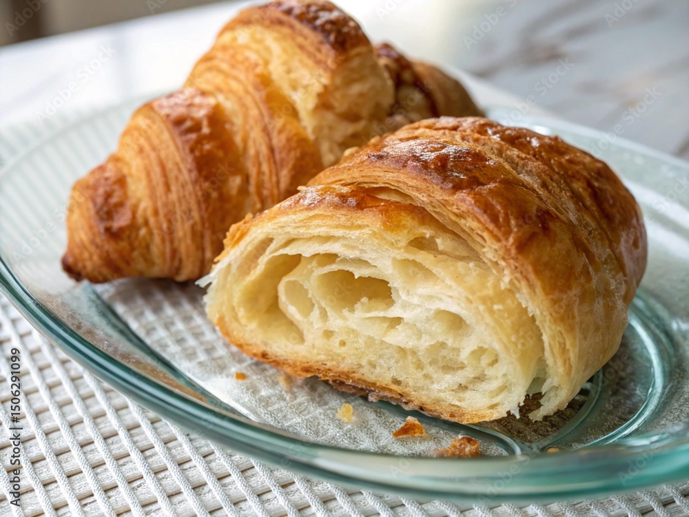 croissant on a plate croissant on a plate