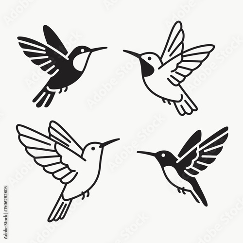 captures graceful hummingbirds mid-air, showcasing nature's elegance and synchronized beauty against a vibrant sky.