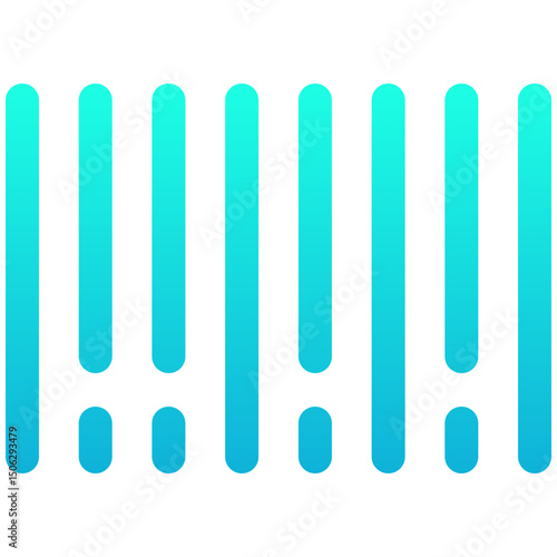 Barcode, Code Scanner Vector Icon, Silhouette Gradient Style Isolated Vector Icon. 