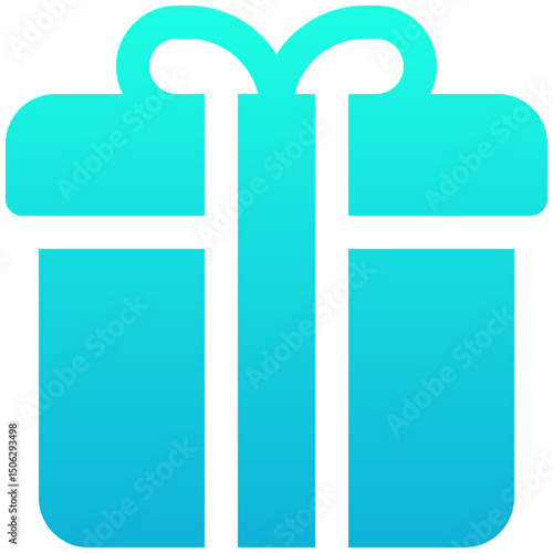 Gift Box Vector Icon, Valentines Day Gift Box, Silhouette Gradient Style Isolated Vector Icon.