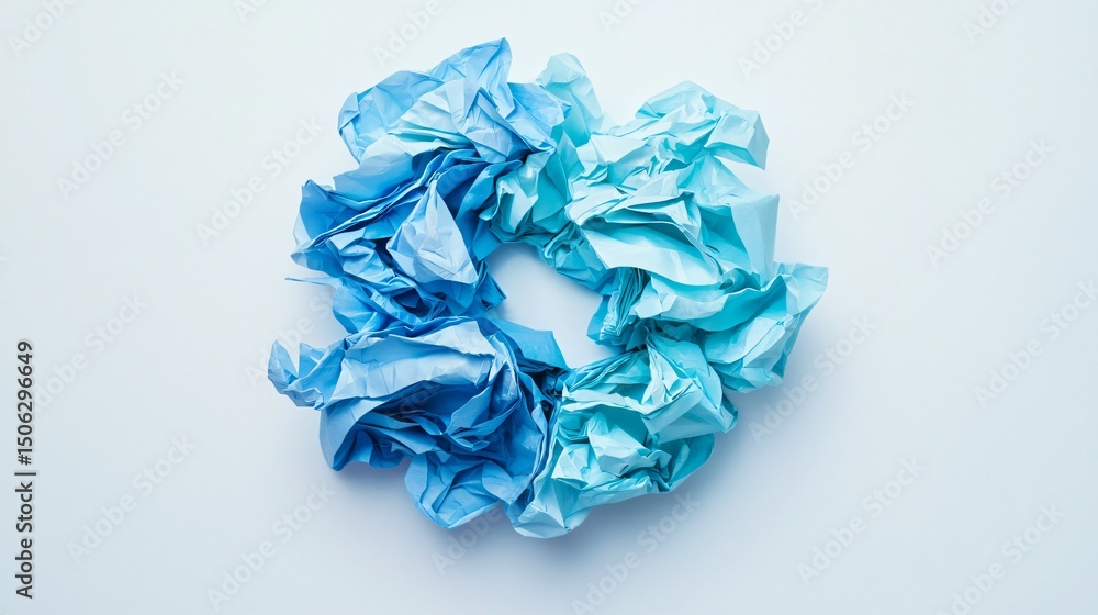Fototapeta premium Crumpled paper balls forming a creative sculpture, teamwork,creativity,innovation concept.