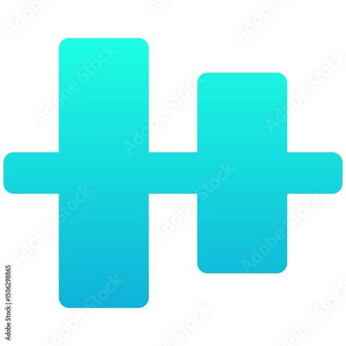 Horizontal Center Align Tool Icon, Silhouette Gradient Style Isolated Vector Icon.	