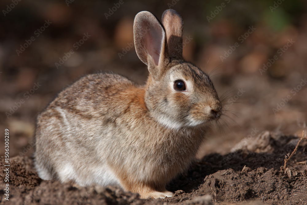 a small rabbit sitting in the dirt a small rabbit sitting in the dirt