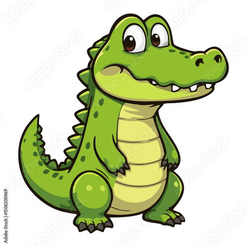 Playful Crocodile Illustration – Adorable Clip Art Character