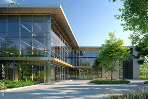 Sharp Picture of Large Modern Office Building in an Urban Area