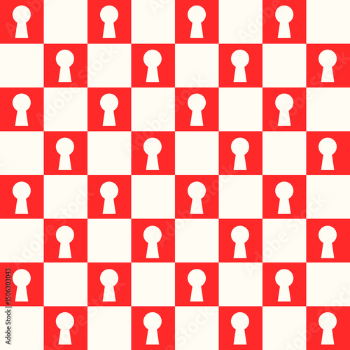 Key Hole Lock Vector Seamless Pattern