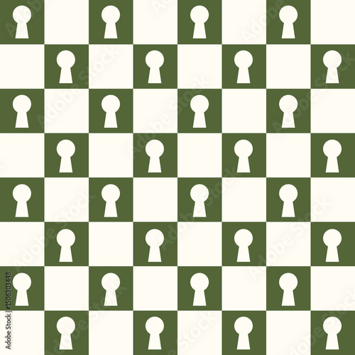 Key Hole Lock Vector Seamless Pattern
