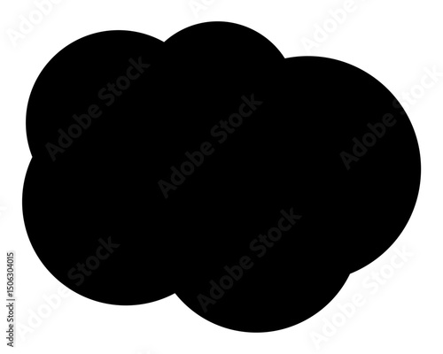 シンプルなカラーの吹き出し　雲形