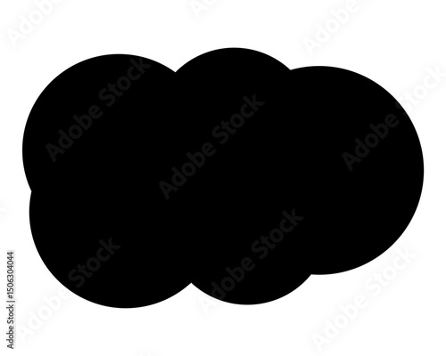シンプルなカラーの吹き出し　雲形
