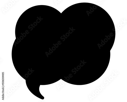 シンプルなカラーの吹き出し　雲形