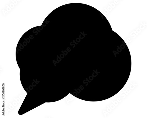 シンプルなカラーの吹き出し　雲形