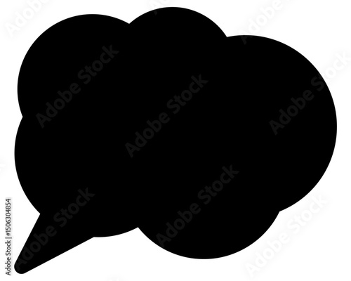 シンプルなカラーの吹き出し　雲形