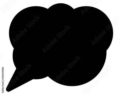 シンプルなカラーの吹き出し　雲形