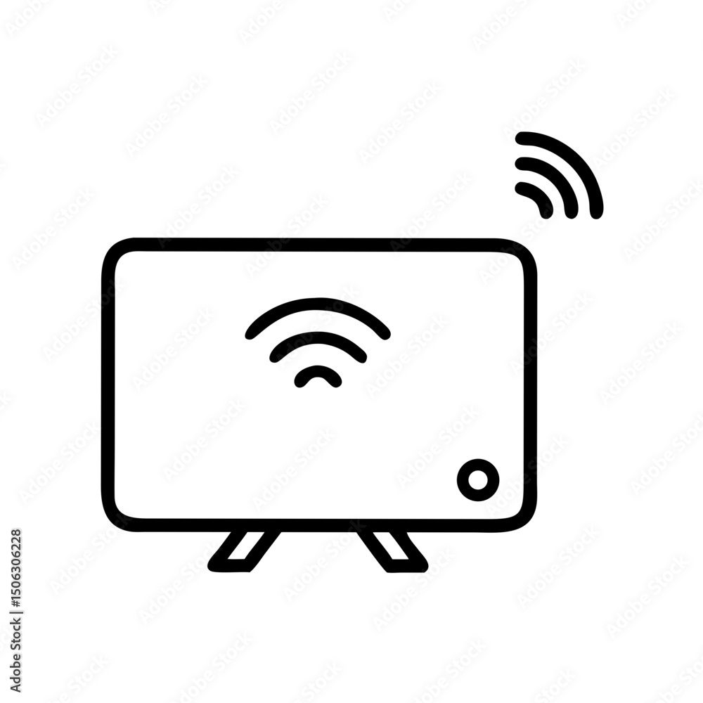 Smart TV Icon Representing Streaming Television and Digital Entertainment Smart TV Icon Representing Streaming Television and Digital Entertainment