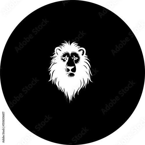Bold lion emblem within a circular frame offering strength and authority
