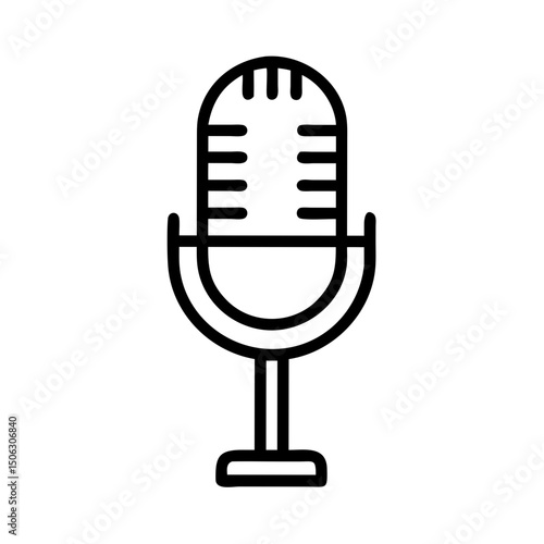 Microphone Icon Representing Audio Recording, Voice Communication, and Sound Broadcasting
