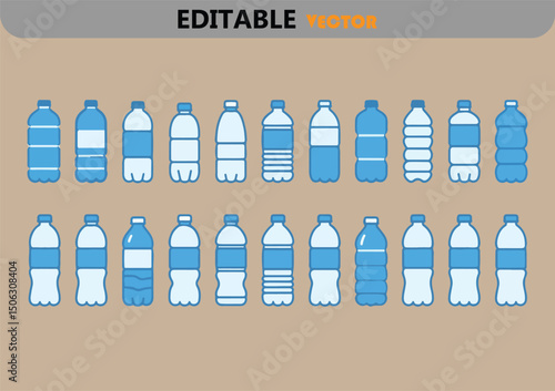 Collection of various plastic water bottles
