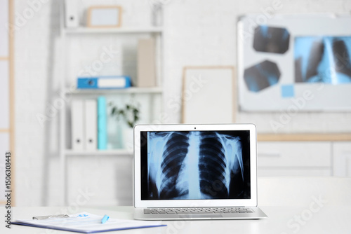 Laptop with x-ray scan of l...