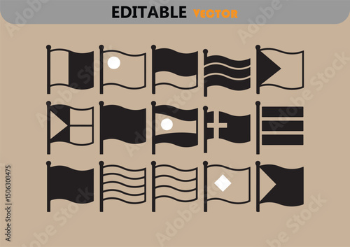 Collection of international maritime signal flags