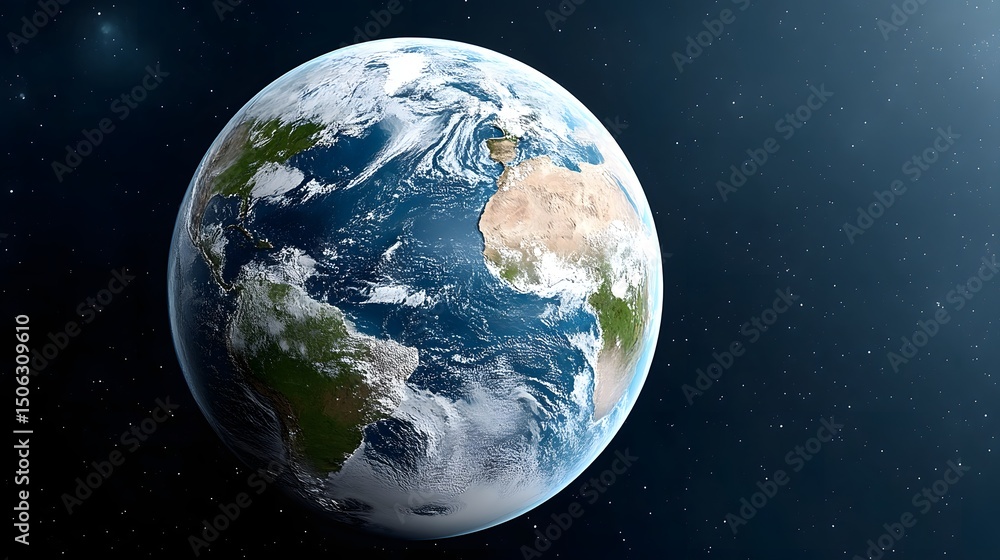 Obraz premium Majestic Earth floating in the vastness of space