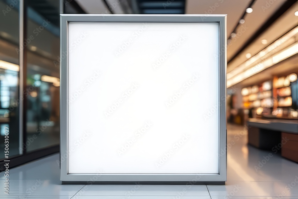 Fototapeta premium Blank Modern Signage in a Retail Environment Mockup for Advertising