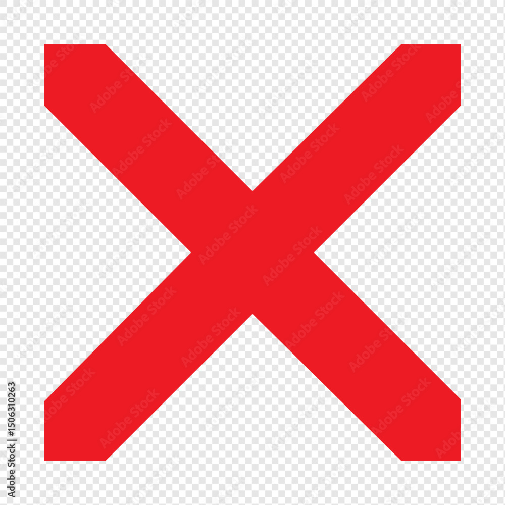 Obraz premium red cross vector icon x. The red sign is wrong. Yes singing. There is no wrong symbol.