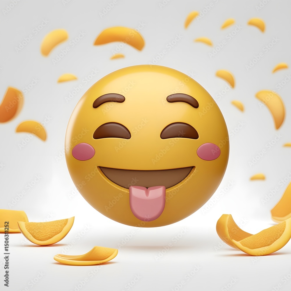 Fototapeta premium Emoticon tears of joy AI Generated Image