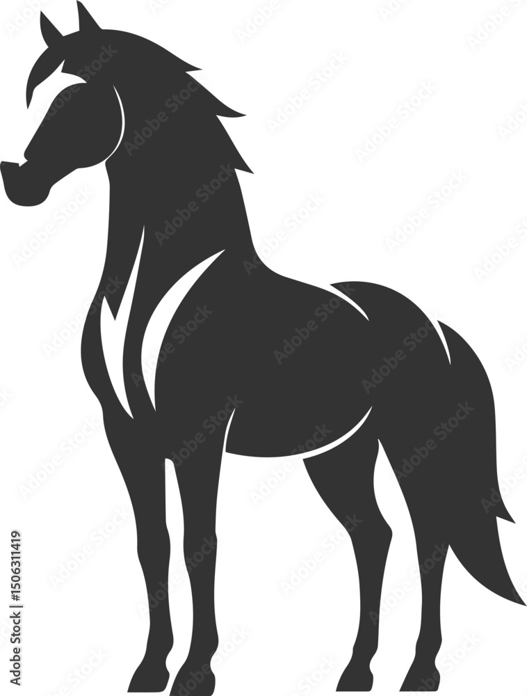 Fototapeta premium Animal drawing silhouette of a horse vector