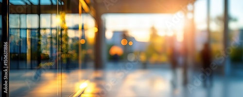 Wallpaper Mural Blurred view of a modern building at sunset Torontodigital.ca