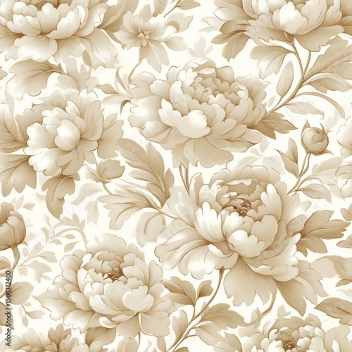 Elegant cream-toned floral print
