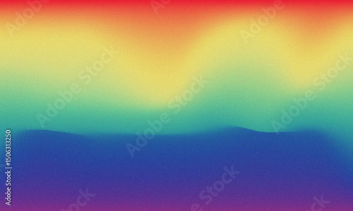 Pastel colored with White Gradient Blurred with Grainy Noise Texture background. Abstract pink, purple, blue, yellow, and teal colorful design.