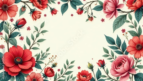 Intricate floral pattern for flyers, botanical design , flyer, pattern