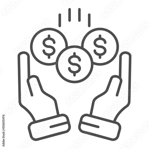 Earnings Outline Icon Element For Design