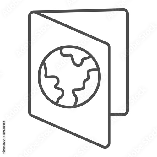 Passport Outline Icon Element For Design