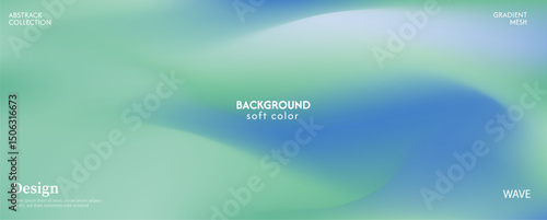 Soft bright and glowing blue green landscape gradient background, luxurious pastel color combination, product advertisement, card, poster and website template