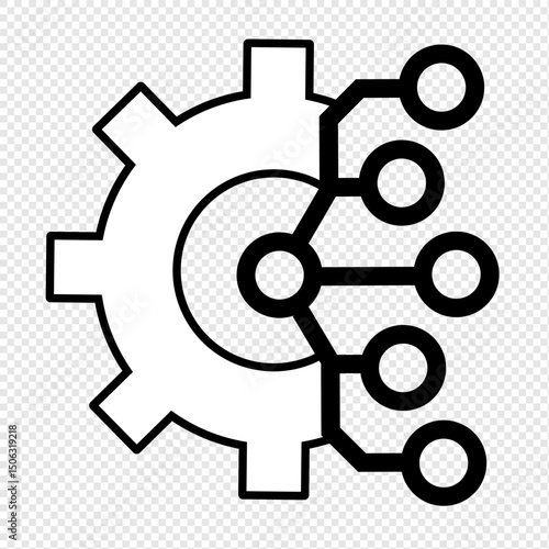 A modern and minimalist organization icon, ideal for apps or digital design. With a transparent background, this icon is suitable for various technology design purposes. vector illustration