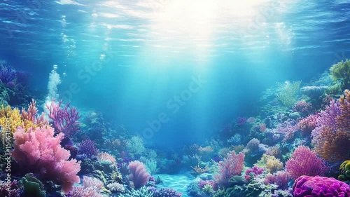 Wallpaper Mural Vibrant Coral Reef Underwater Scene with Sunlight Rays Torontodigital.ca