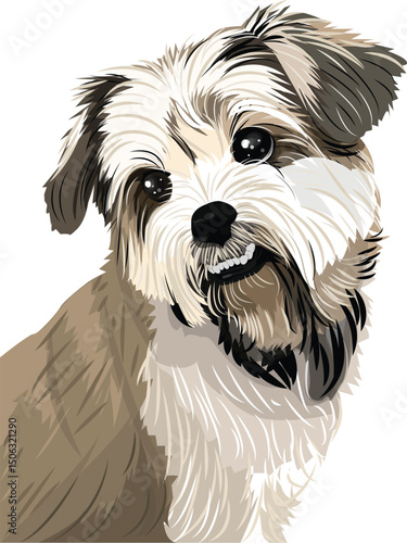 Mix breed dog, Cute puppy illustration, old puppy