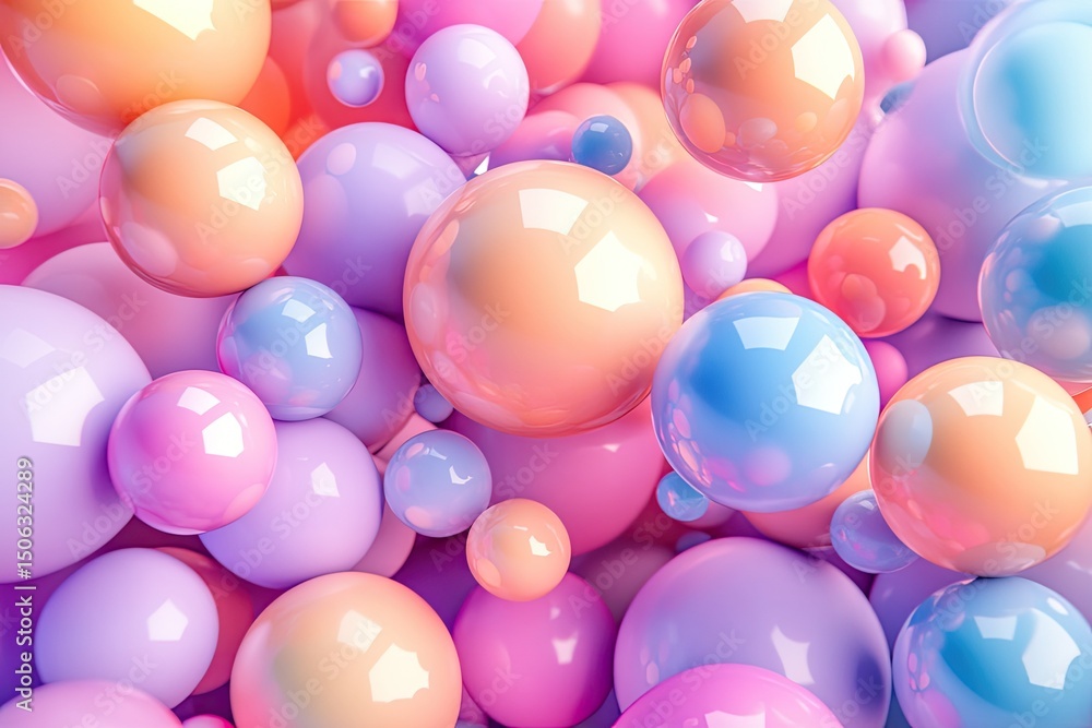Pastel spheres fill the frame Pastel spheres fill the frame